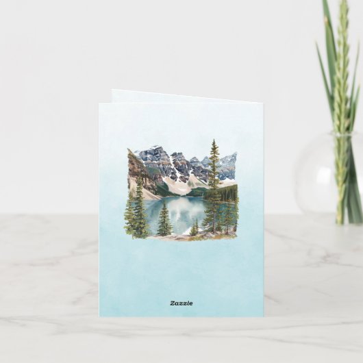 Berglandschap Bijbel vers blauw Notitiekaartje (Achterkant)