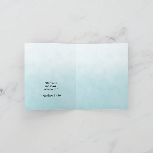 Berglandschap Bijbel vers blauw Notitiekaartje (Binnen)