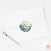 Berglandschap Bijbeltekst Koraal Ronde Sticker (Envelop)