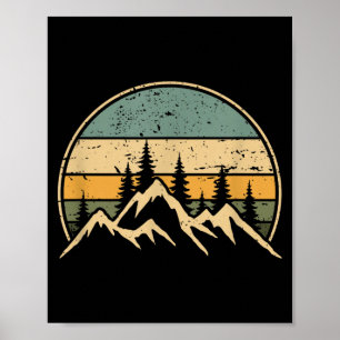 Berglandschap Bos Bomen Natuur Wilde dieren Poster