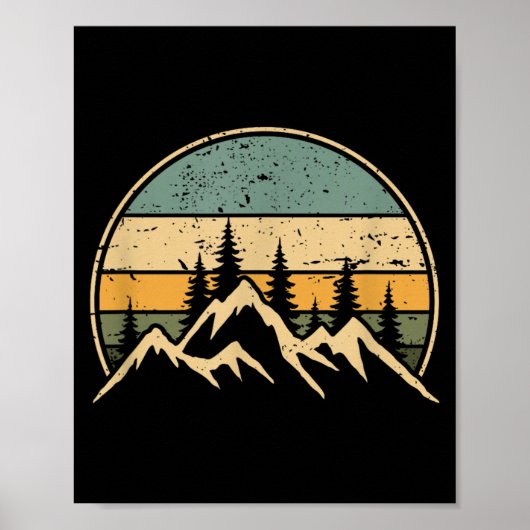 Berglandschap Bos Bomen Natuur Wilde dieren Poster (Voorkant)