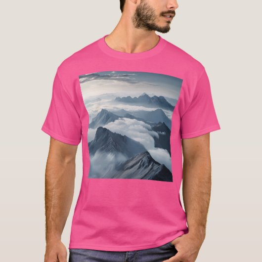 Berglandschap boven wolken Natuur muurkunst A T-shirt (Voorkant)