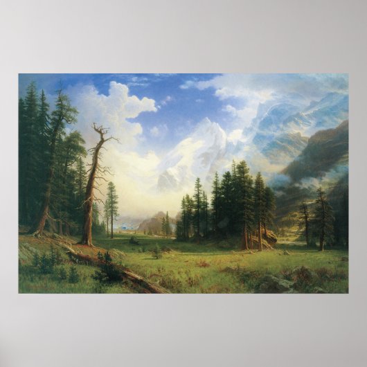 Berglandschap door Albert Bierstadt Poster (Voorkant)