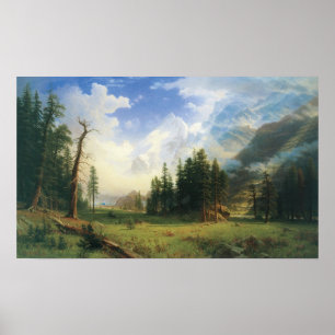 Berglandschap door Albert Bierstadt Poster