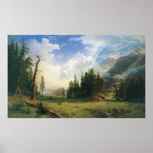 Berglandschap door Albert Bierstadt Poster (Voorkant)