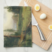Berglandschap door Albert Bierstadt Theedoek (Quarter Fold)