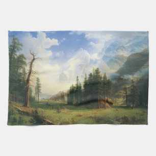 Berglandschap door Albert Bierstadt Theedoek