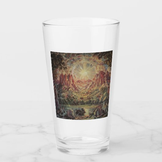 Berglandschap (door Konstantin Bogaevsky) Glas (Voorkant)