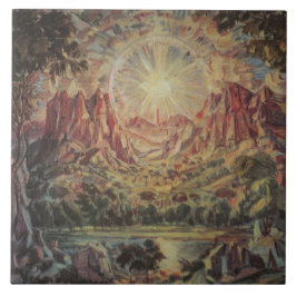Berglandschap (door Konstantin Bogaevsky) Tegeltje