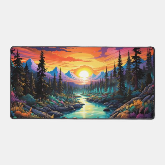 Berglandschap, Dromerig ontwerp nr. 328 Bureaumat (Voorkant)