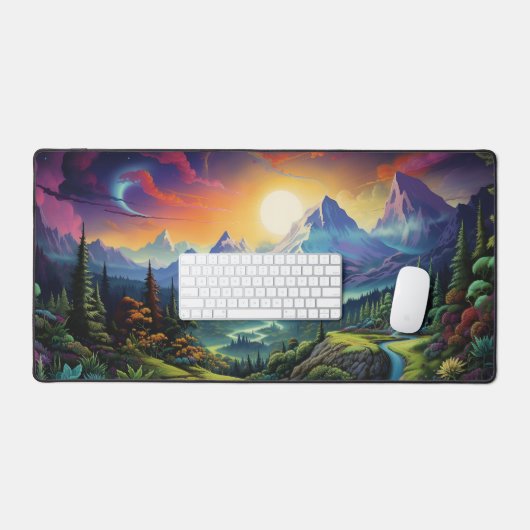 Berglandschap, Dromig Bos Design No. 327 Bureaumat (Keyboard & Muis)