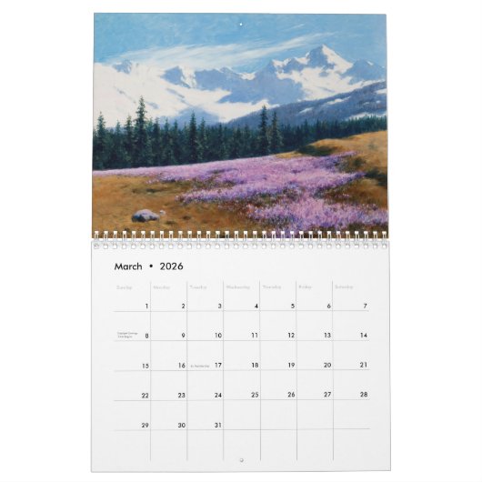 Berglandschap Fine Art 2024 stijl Kalender (Mar 2026)