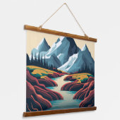 Berglandschap Hangend Wandkleed (Gebogen)
