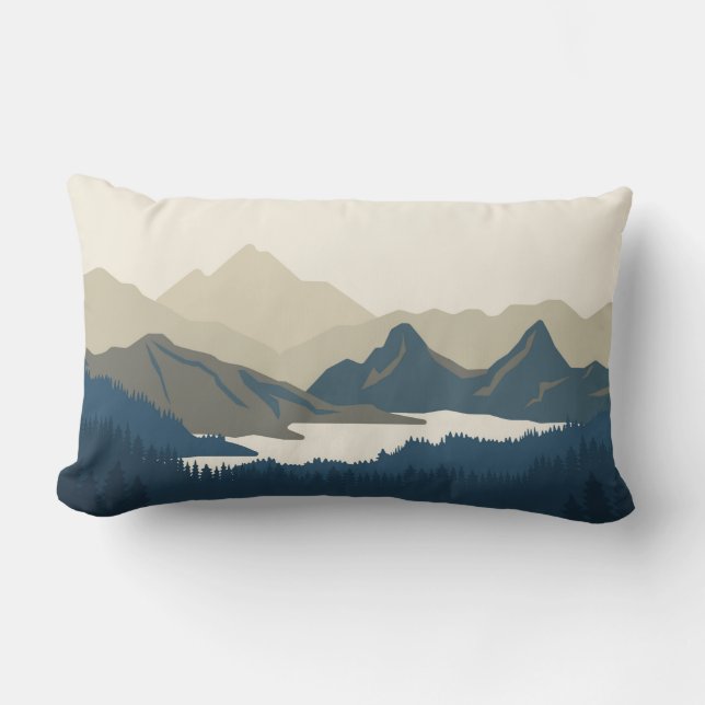 Berglandschap in de avond kussen (Voorkant)