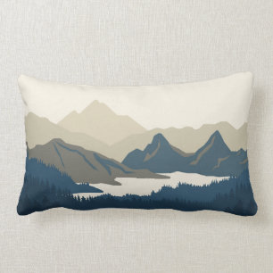 Berglandschap in de avond kussen
