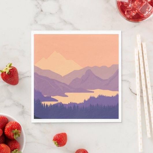 Berglandschap in de ochtend servet (Insitu)