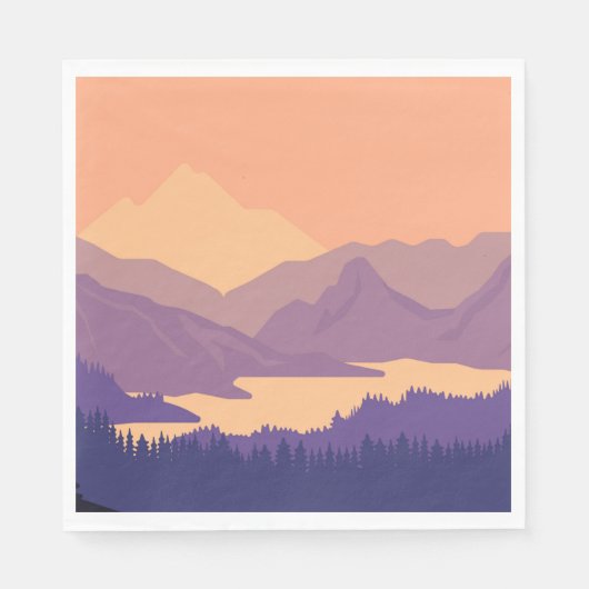 Berglandschap in de ochtend servet (Voorkant)