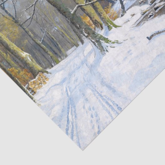 Berglandschap in de winter, ontkoppeling tissuepapier (Detail)