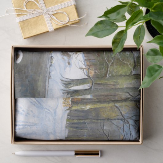 Berglandschap in de winter, ontkoppeling tissuepapier (Geschenk)