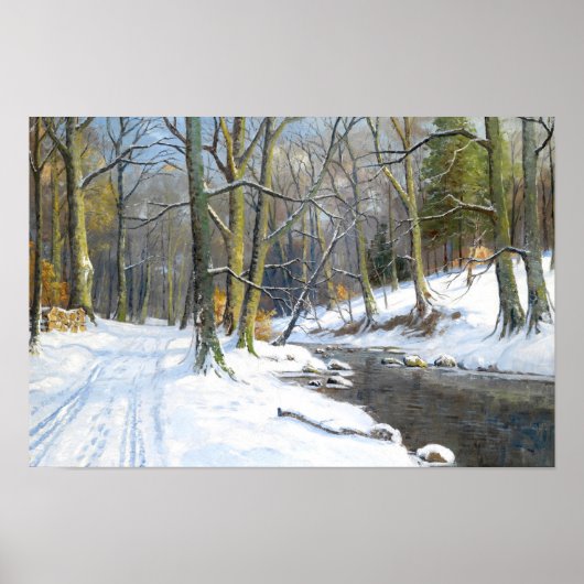 Berglandschap in de winter poster (Voorkant)
