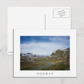 Berglandschap in het Noorse witte briefkaart (Voorkant / Achterkant)