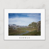 Berglandschap in het Noorse witte briefkaart (Voorkant)