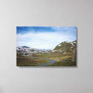 Berglandschap in Noorse doek Canvas Afdruk