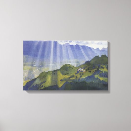 Berglandschap in Zwitserland (Serebriakova) Canvas Afdruk (Voorkant)