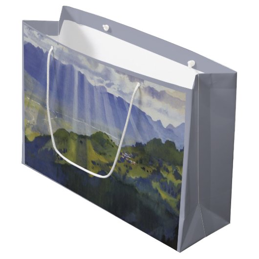 Berglandschap in Zwitserland (Serebriakova) Groot Cadeauzakje (Voorkant Gekanteld)