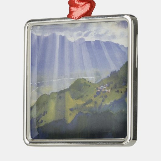 Berglandschap in Zwitserland (Serebriakova) Metalen Ornament (Links)