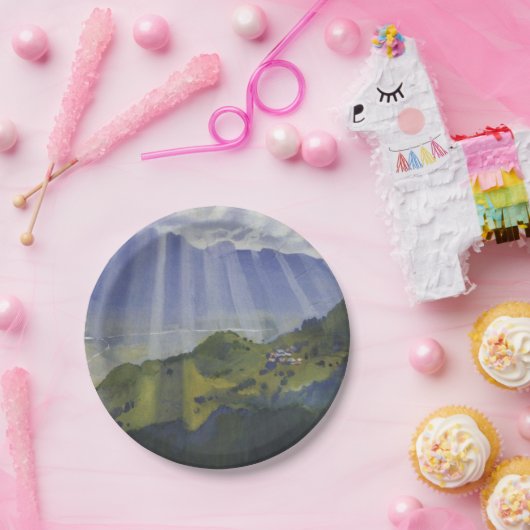 Berglandschap in Zwitserland (Serebriakova) Papieren Bordje (Feest)