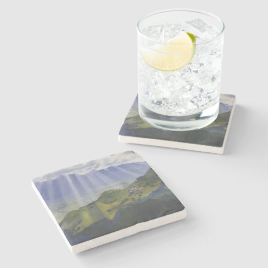 Berglandschap in Zwitserland (Serebriakova) Stenen Onderzetter (Zijkant)