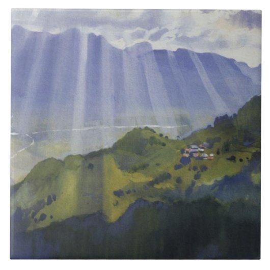 Berglandschap in Zwitserland (Serebriakova) Tegeltje (Voorkant)