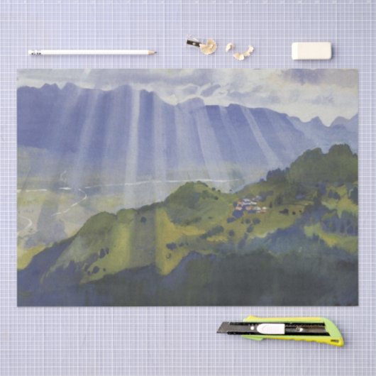 Berglandschap in Zwitserland (Serebriakova) Tissuepapier (Craft)