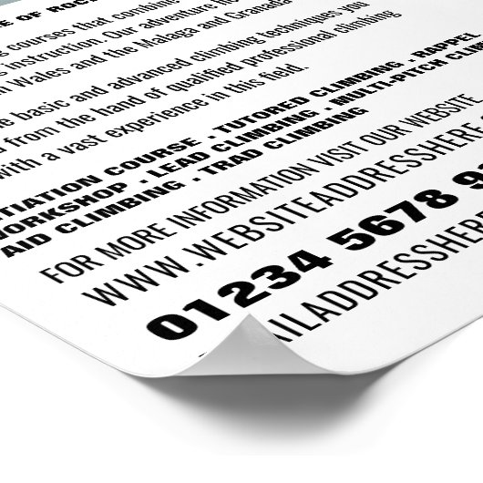 Berglandschap, klimloop en klimloopbrug poster (Hoek)