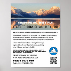 Berglandschap, klimloop en klimloopbrug poster