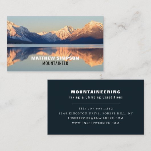 Berglandschap, klimmen en wandelen visitekaartje (Voorkant / Achterkant)