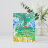 Berglandschap Koeien Red Barn We hebben verhuisd Briefkaart (Staand voorkant)