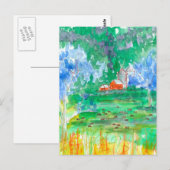 Berglandschap Koeien Red Barn We hebben verhuisd Briefkaart (Voorkant / Achterkant)