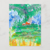 Berglandschap Koeien Red Barn We hebben verhuisd Briefkaart (Voorkant)