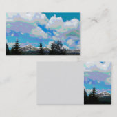 Berglandschap kunst visitekaartje sjabloon (Voorkant / Achterkant)
