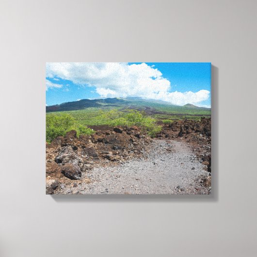 berglandschap langs hoapili - spoor canvas afdruk (Voorkant)