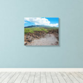berglandschap langs hoapili - spoor canvas afdruk (Insitu (Houten vloer))
