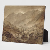 Berglandschap, Macugnaga, 1845 (pen en bruin) Fotoplaat (Zijkant)