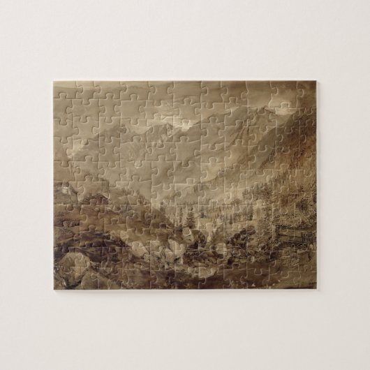 Berglandschap, Macugnaga, 1845 (pen en bruin) Legpuzzel (Horizontaal)