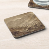 Berglandschap, Macugnaga, 1845 (pen en bruin) Onderzetter (Linkerzijde)