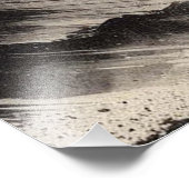 Berglandschap met Abstracte cirkels, zwart Foto Afdruk (Hoek)