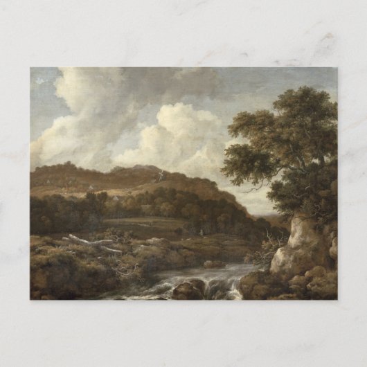 Berglandschap met een torent briefkaart (Voorkant)