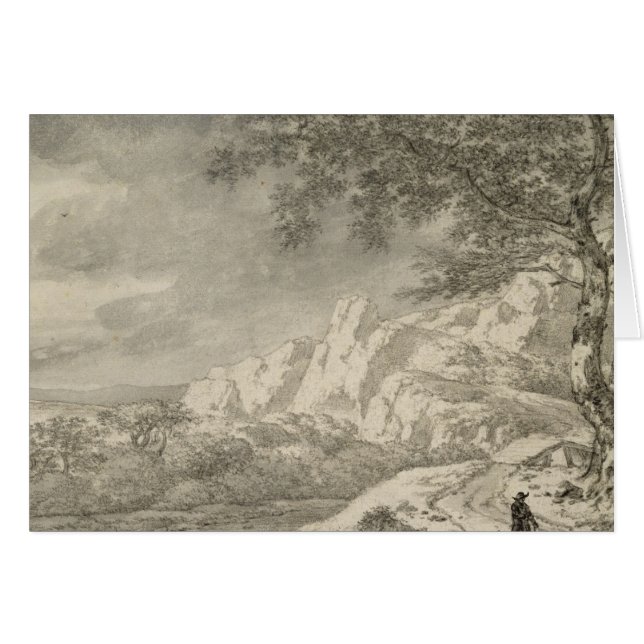 Berglandschap met een wandelaar (Voorkant Horizontaal)