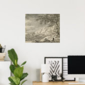 Berglandschap met een wandelaar poster (Thuiskantoor)